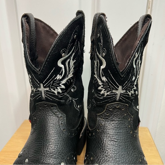 Justin Gypsy Mandra Women’s Black Suede and Leather Boots size 7.5B - Picture 2 of 12